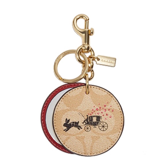 Coach Lunar New Year Mirror Bag Charm In Signature Canvas With Rabbit Carriage - Picture 1 of 2